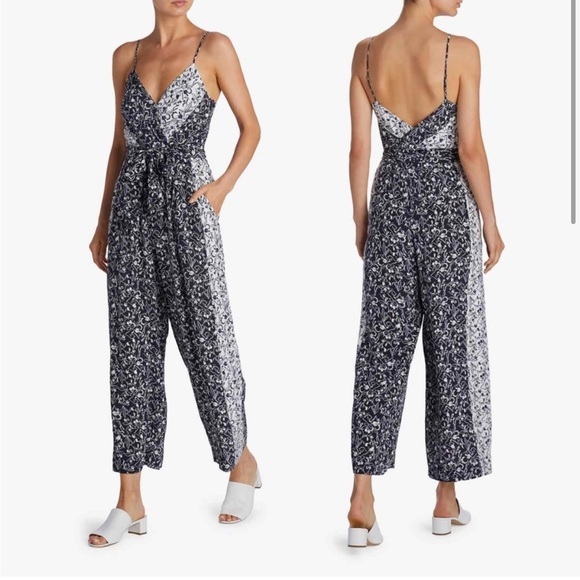 Tanya Taylor Priscilla Silk Wide Leg Jumpsuit Size 4 - Picture 1 of 16